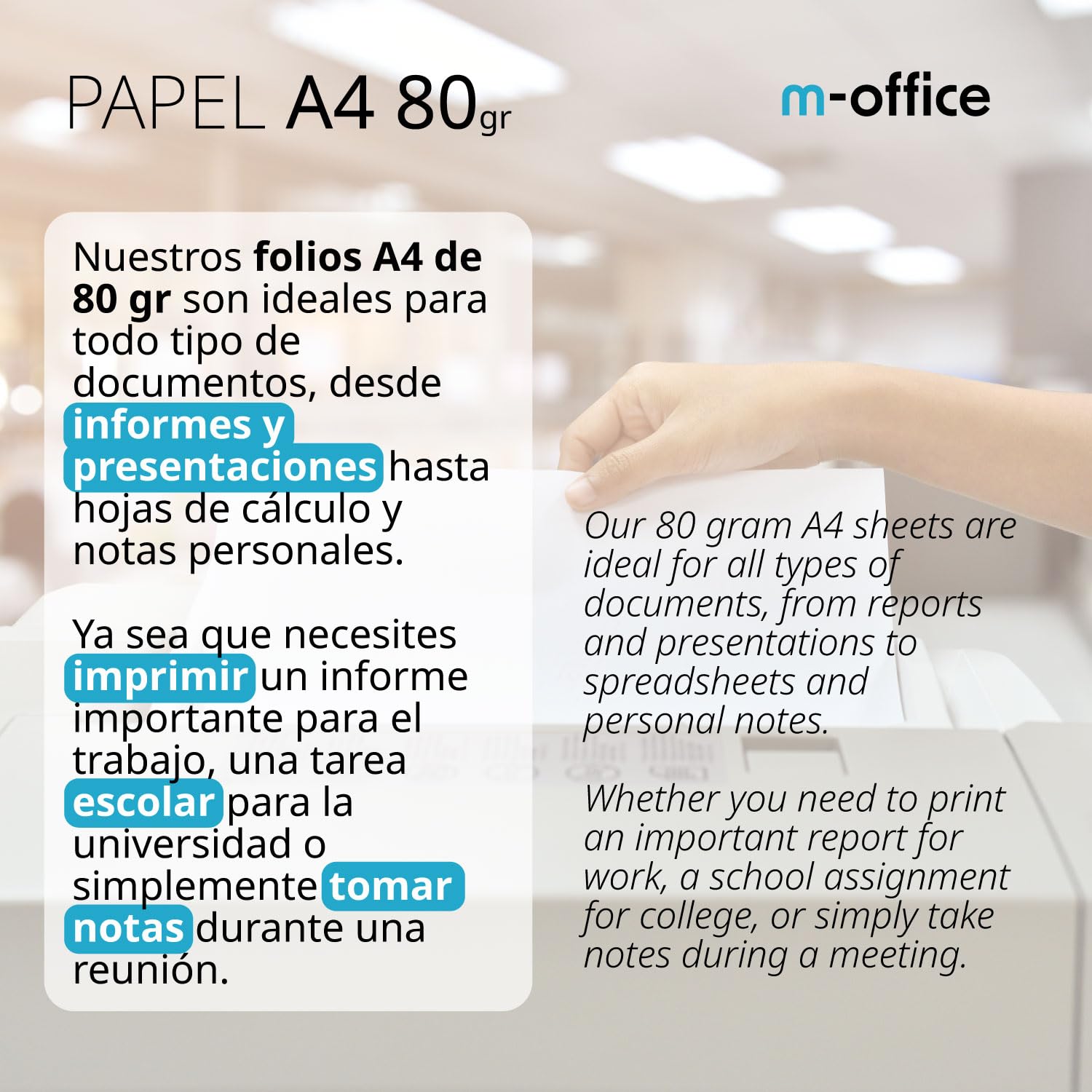 Carta A4 80g Multifunzione 150 Fogli per Stampante Inkjet e Laser 210x297mm