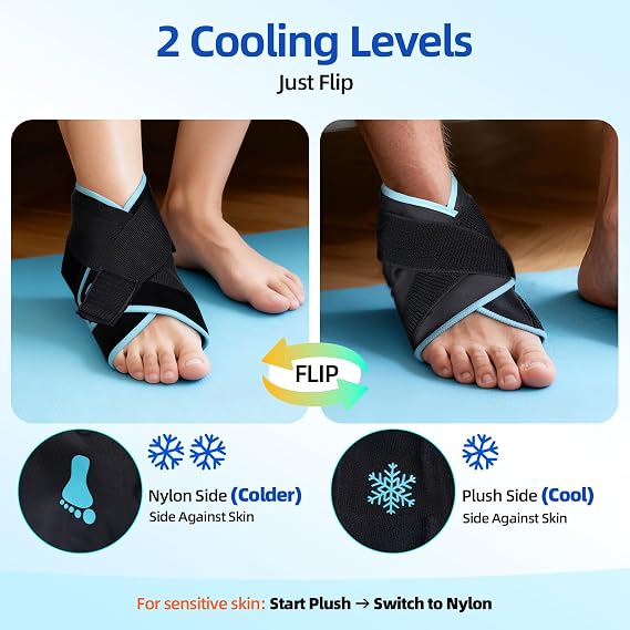 Comfytemp 1-Pack Reusable Foot & Ankle Ice Pack Wrap, Gel Cold Compress