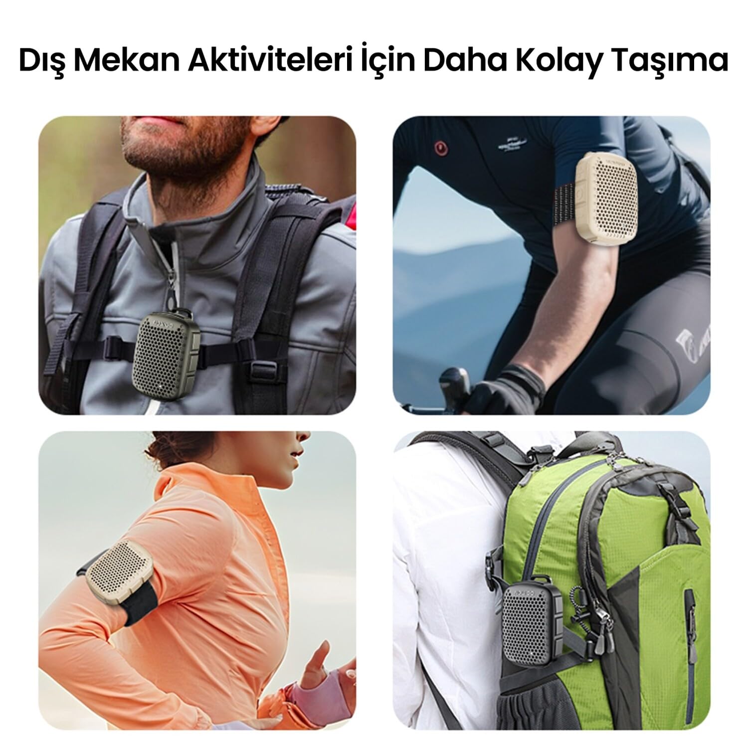 NOWGO Lava Clip 5W Klipsli Su Geçirmez Taşınabilir Mini Bluetooth Hoparlör Kahverengi