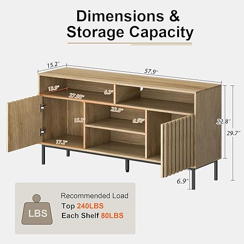 Miniatura 3 de UEV Mid Century - Moderno juego de 3 piezas para sala de estar, mueble de TV y 2 mesas auxiliares, juego de 2 mesitas de noche, mesa auxiliar de