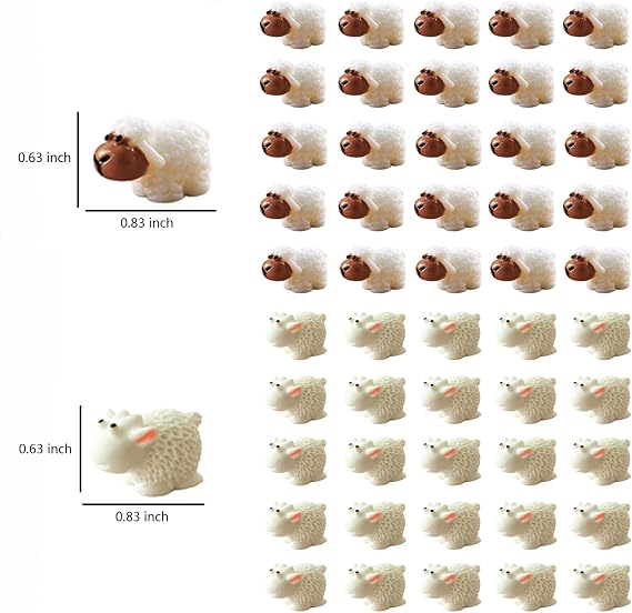 150 Pcs Mini Sheep Figurines Mini Resin Sheeps for Bonsai Micro Landscape Home Garden Decor Craft