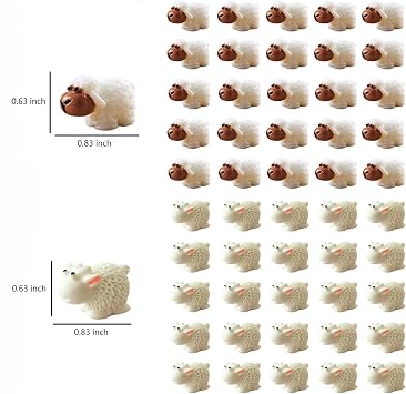 150 Pcs Mini Sheep Figurines Mini Resin Sheeps for Bonsai Micro Landscape Home Garden Decor Craft