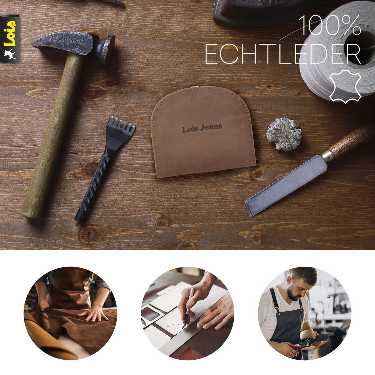 Lois - Monedero Piel para Hombre, Monederos Pequeños, Portamonedas y Monedero de Piel Hombre. RFID