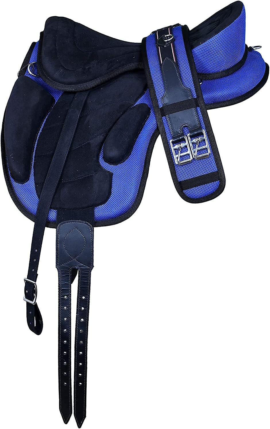 All Purpose Synthetic Treeless Freemax Synthetic Suede English Horse Saddles Tack Free Matching Girth Leather Straps Size: 10"-18" inches Seat Available, EA22