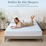 Matelas de refroidissement Pad Queen Taille, Cool to Touch Respirant Surface, Léger Design matelassé avec Pocket profond ajusté, lisse & Pad de matelas d'été sans bruit pour les lits chauds, bleu,60" x 80"