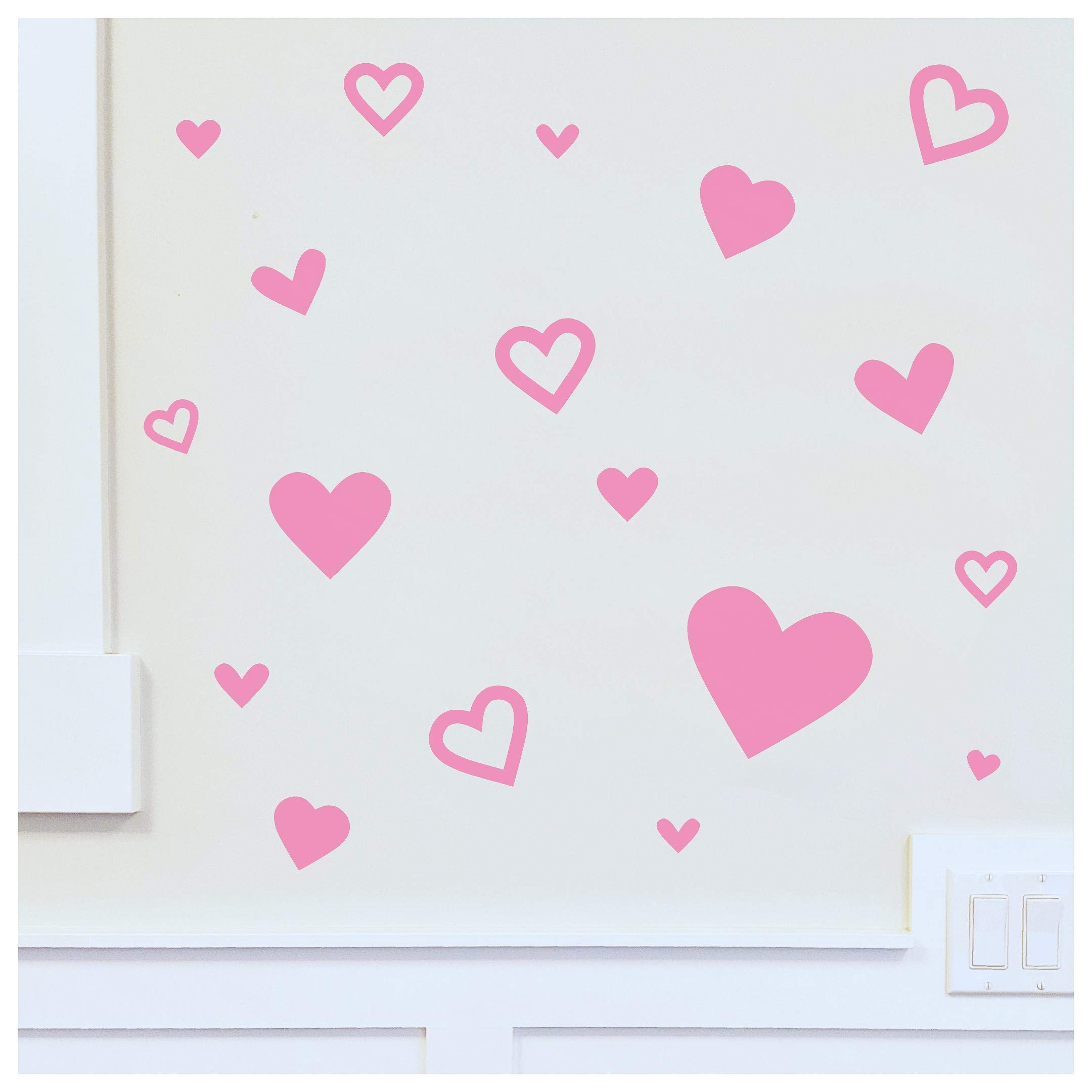 Cœurs rose stickers muraux en vinyle pour célébrer l'amour et embellir votre foyer