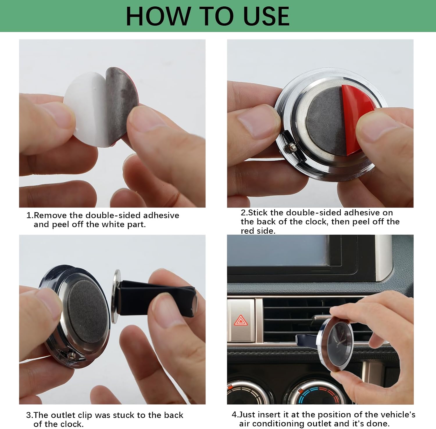 Car Dashboard Clock, Mini Luminous Car Clocks, Universal Automotive Clock, Luminous Clock with Clip for Car Decoration (Silver) image 5