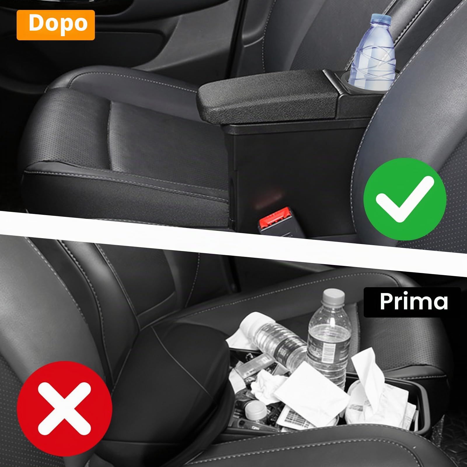 Scatola portaoggetti centrale per Leapmotor T03 2023-2025, bracciolo per auto con poggiabraccio estensibile, portabicchieri e vano portaoggetti centrale con scomparto guanti