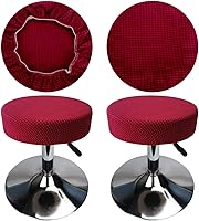 Vista 10 de Funda de taburete redonda de 12 a 16 pulgadas, fundas de asiento redondas para taburetes de bar, tela de lujo elástica, lavable, jacquard a prueba