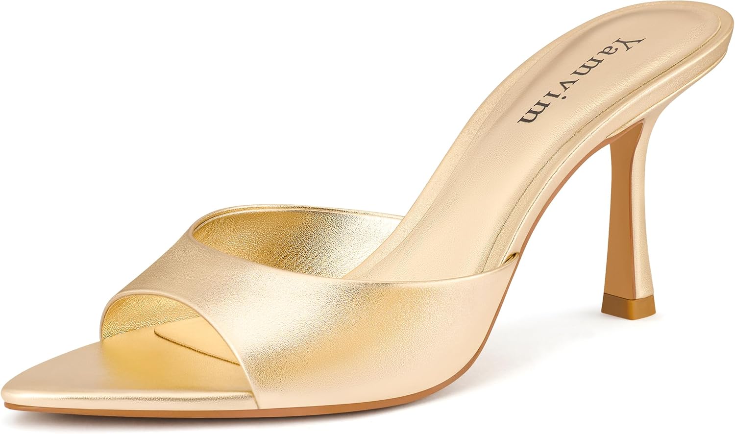 Heel Mules for Women Pointed Peep Open Toe Slip On Stiletto High Heeled Mules for Party Dress Daily