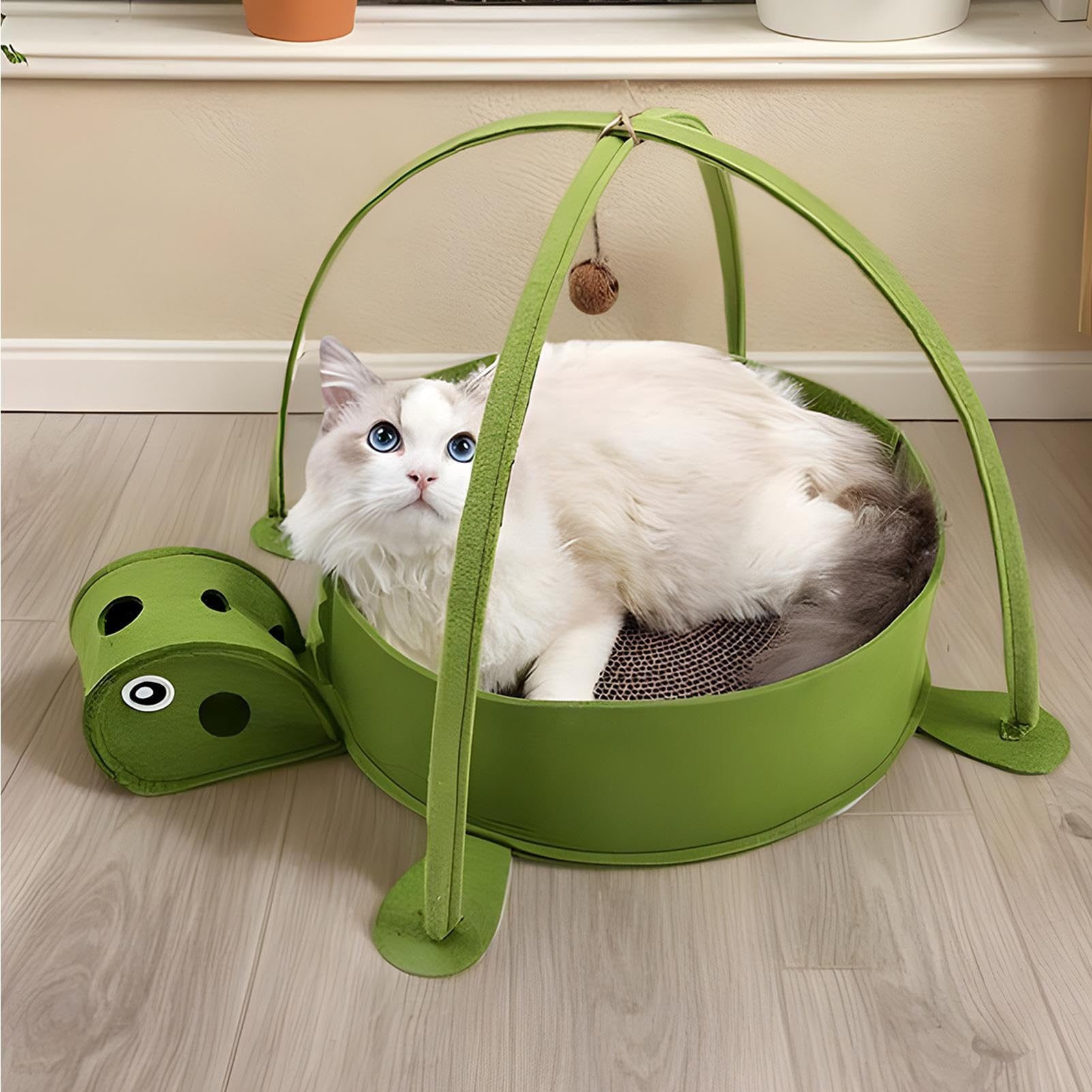 Griffoir pour Chat en Carton Grand Griffoir pour Chats D'Intérieur | Jouet Détachable en Forme de Tortue Compagnon pour Animaux pour Intérieur Maison Salon et Appartement
