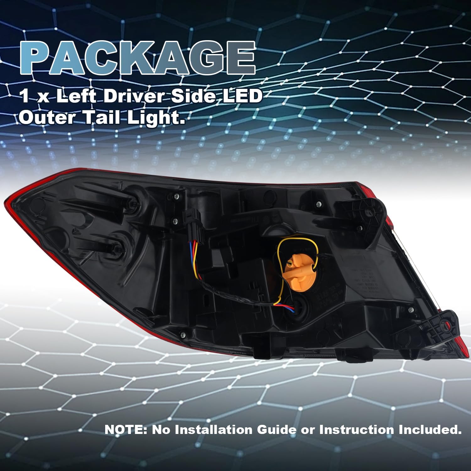 Tail Light Compatible with 2018-2022 Honda Accord Sedan Replacement for 33550-TVA-A01 HO2804118 Outer Taillight Rear Lamp (Outer Left Driver Side)