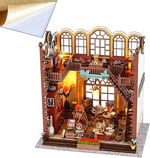 TOPBSFARNY 3D Miniature Magic Books Dollhouse with Tiny DIY Mini Dollhouse Kit with LED 1:24 Scale Amazing Birthday or Valentines Day Gift