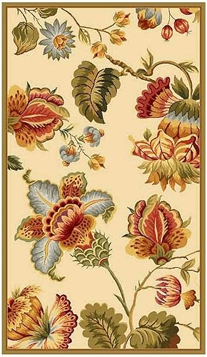 SAFAVIEH Chelsea Collection - Alfombra decorativa de 2 pies 6 pulgadas x 4 pies, color marfil, lana de campo francesa enganchada a mano, ideal para