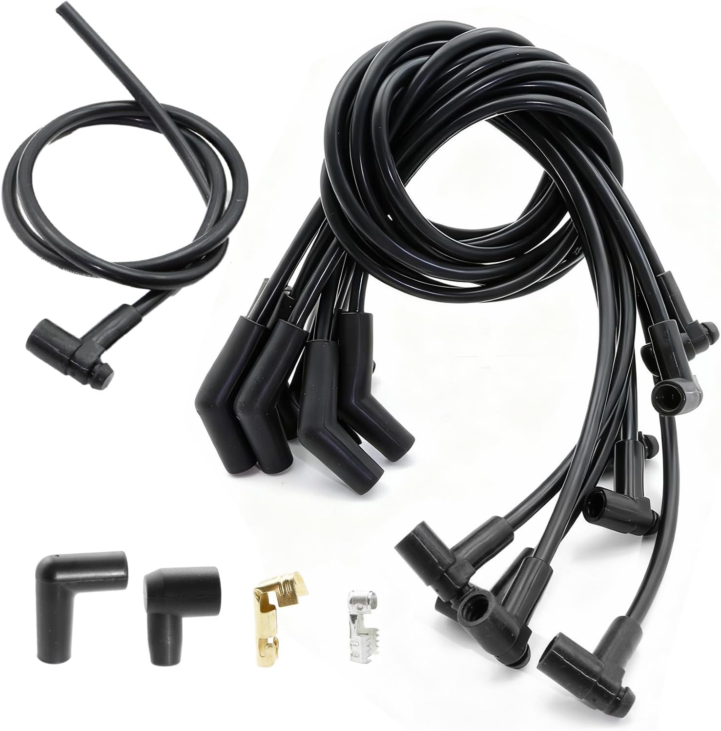 ASTROSYNC Spark Plug Wires Set 135 Degree Plug Ends HEI Distributor Fit For Ford 260 289 302 Replace 51070