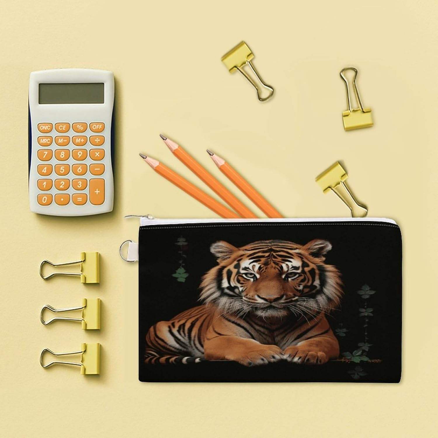 With Tiger And Paws Coin Purse Mini Coin Pocket Pouch Change Holder for Men Women Portable Change Wallet
