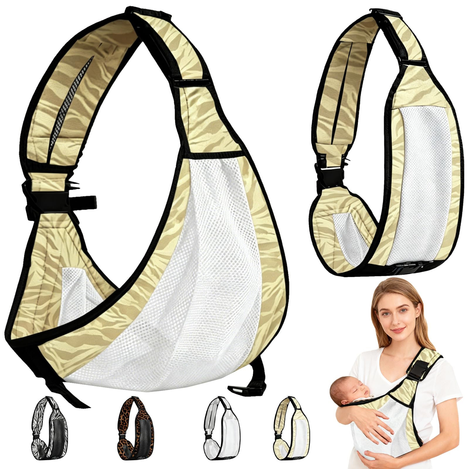 Fular Portabebe, Ajustable Mochila Portabebes, Portátil Portabebes para Bebés de 6 a 36Meses y Niños de Hasta 20kg (Amarillo)