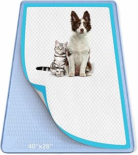 101x 71cm Silikon-Urinauffangmatte mit hohem Rand für Hunde, Katzen, Kaninchen, auslaufsicher, Hundetrainingsmatten zum Schutz des Fußbodens zu Hause (Blau)