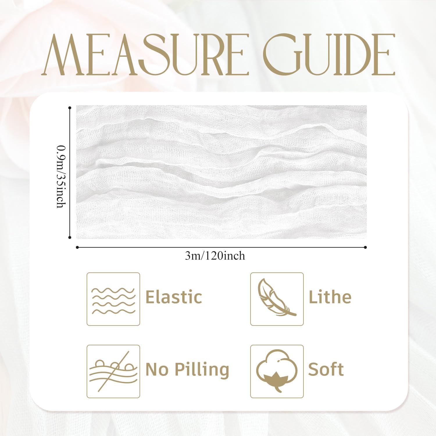 Wokceer Cheesecloth Table Runner White Christmas 3Pack 10FT Ivory Boho Gauze Fall Cheese Cloth Table Runner for Party Rustic Sheer Table Runners for Baby Bridal Shower Wedding Easter Table Decor - Image 2