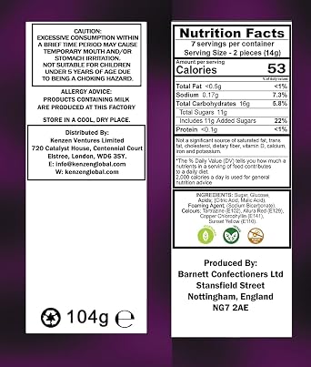 Barnetts - Mega Sour Candy Fruits 104g - Trendy Sweet Bags - Traditionally Handmade Sweets - Sour Coating Lasts 20 Seconds - Candies for Party Bag, Gift Hamper, or Hamper Box