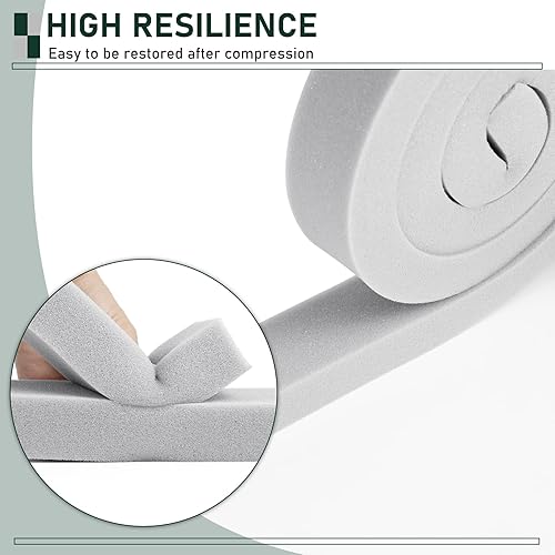 Miniatura 3 de Flehomo Burlete de espuma de CA para ventana, tira de sellado de espuma no adhesiva para aire acondicionado de ventana, cinta de espuma selladora de