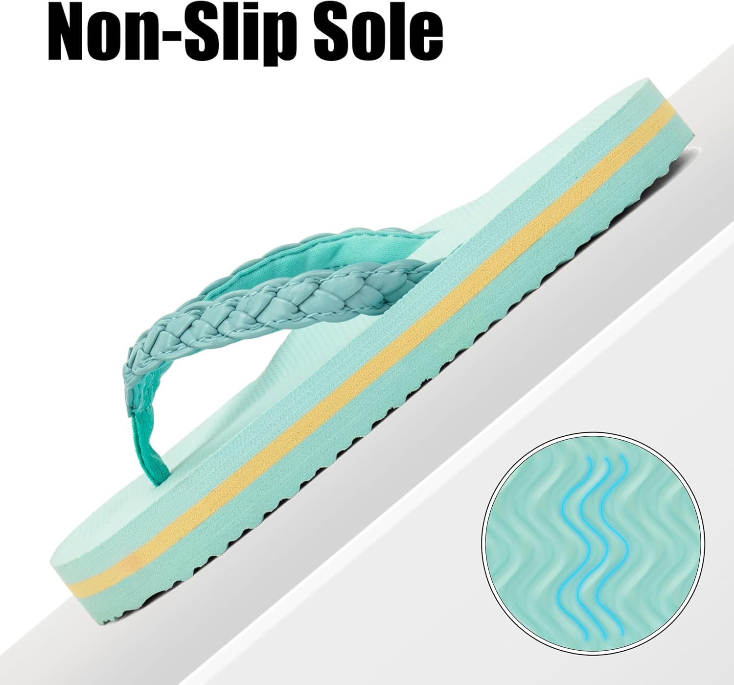 ChayChax Kids Boys Girls Flip Flops Quick Dry Beach Pool Shower Water Sandals with Comfortable Cushion Footbed(Little Kid/Big Kid) 4 Big Kid Lake Blue image 5 of 6 B0FM2FLDRT