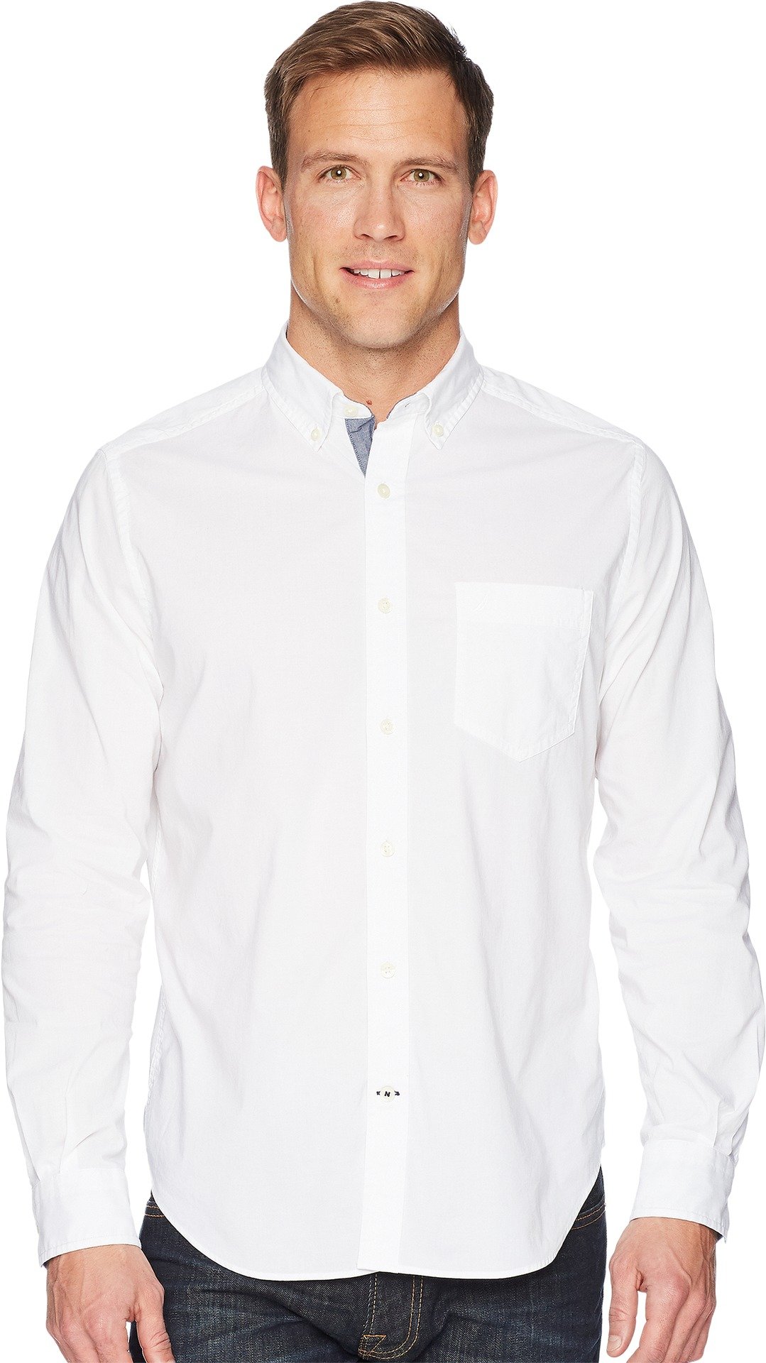 Nauticamens Classic Fit Stretch Solid Long Sleeve Button Down Shirt Button Down Shirt