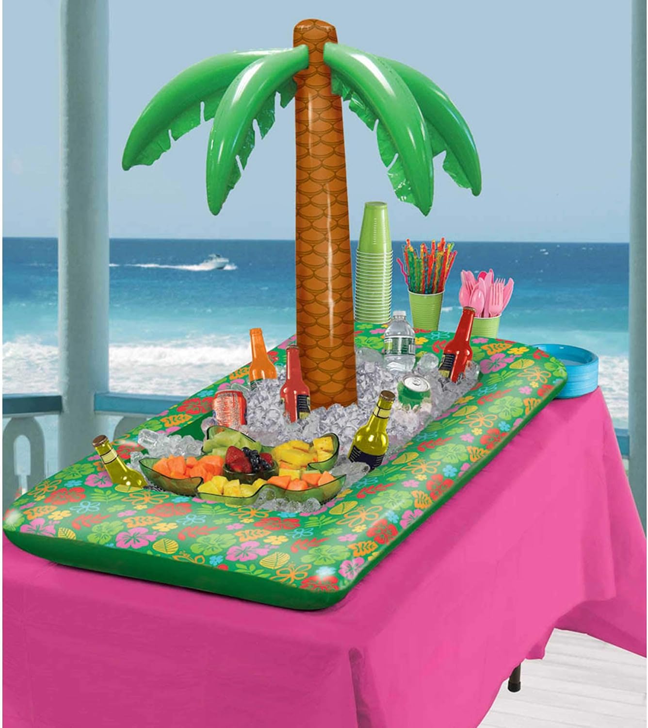 amscan Inflatable Palm Tree Buffet Cooler - 4 Ft., 1 Pc