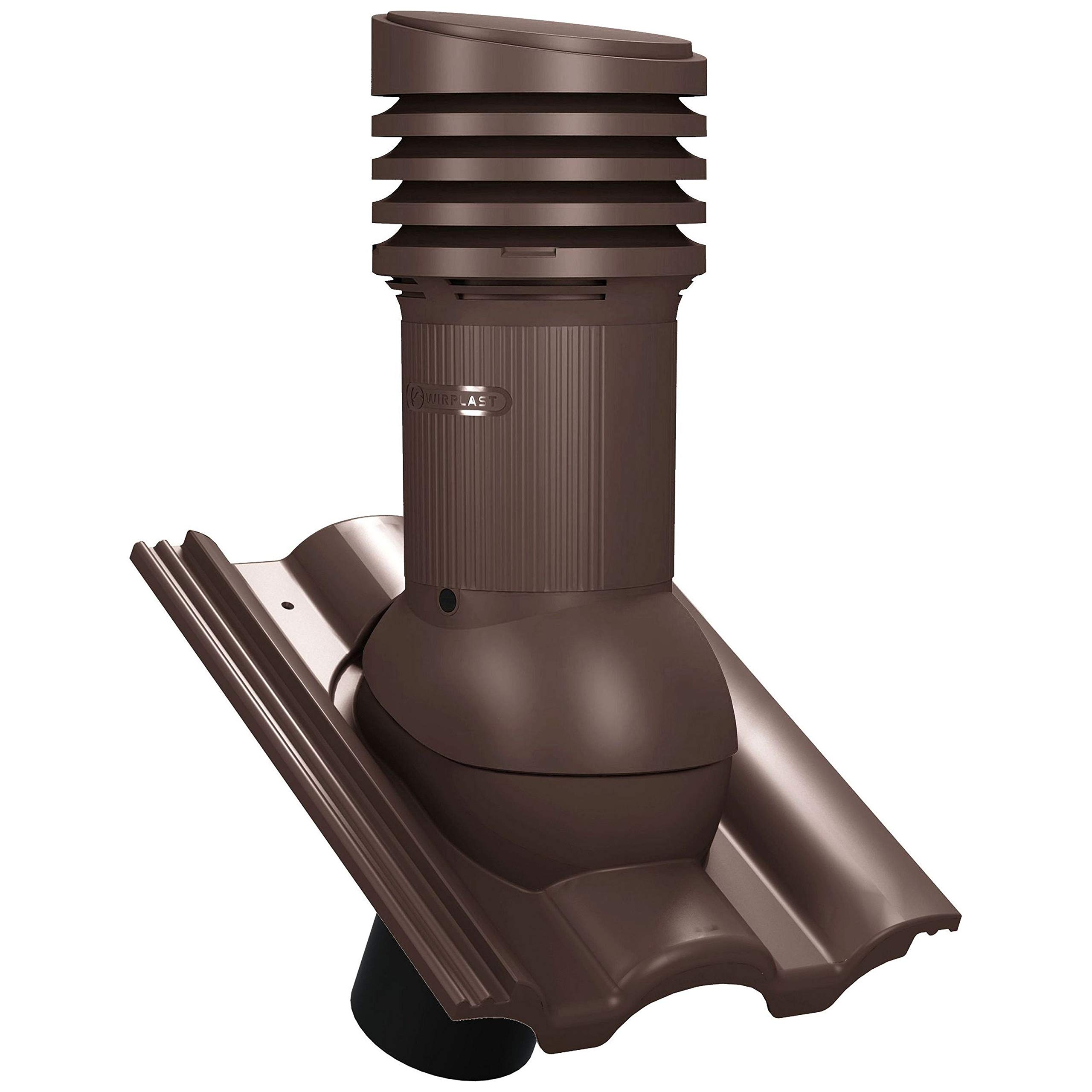 Entlüfterkamin EVO DN125 für Nelskamp - Kronen Dachziegel Dachlüfter Lüfter (RAL 8017 - Braun)