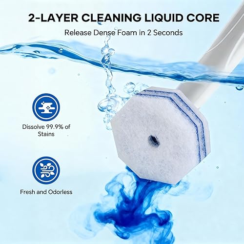 Miniatura 3 de 80 recambios de varita de inodoro para varita de inodoro Clorox, repuestos de limpiador de cuencos desechables de 5 capas para limpieza de baño, 3