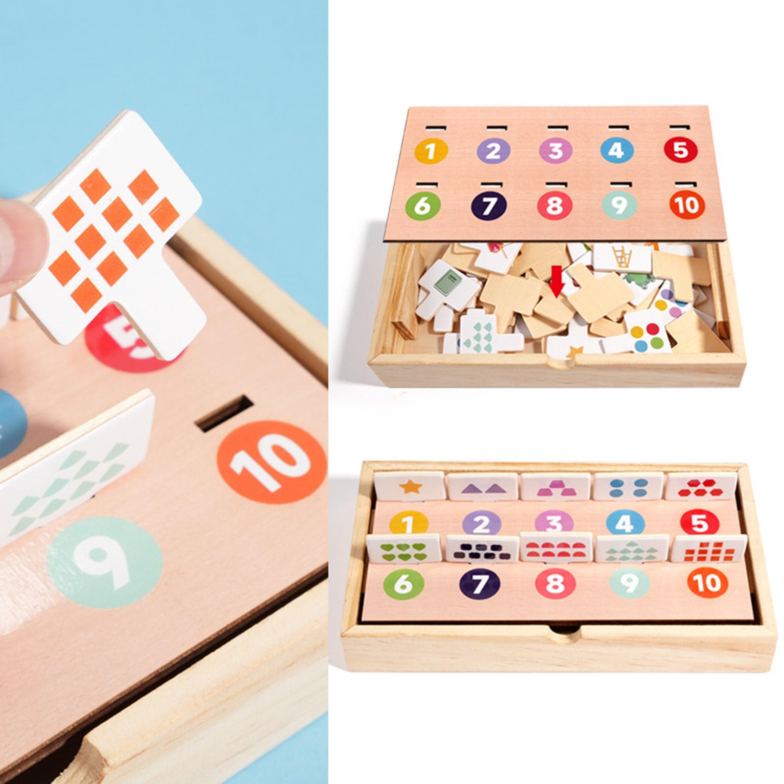 Scatola di Logica in Legno, Gioco di Abbinamento Ombre degli Animali