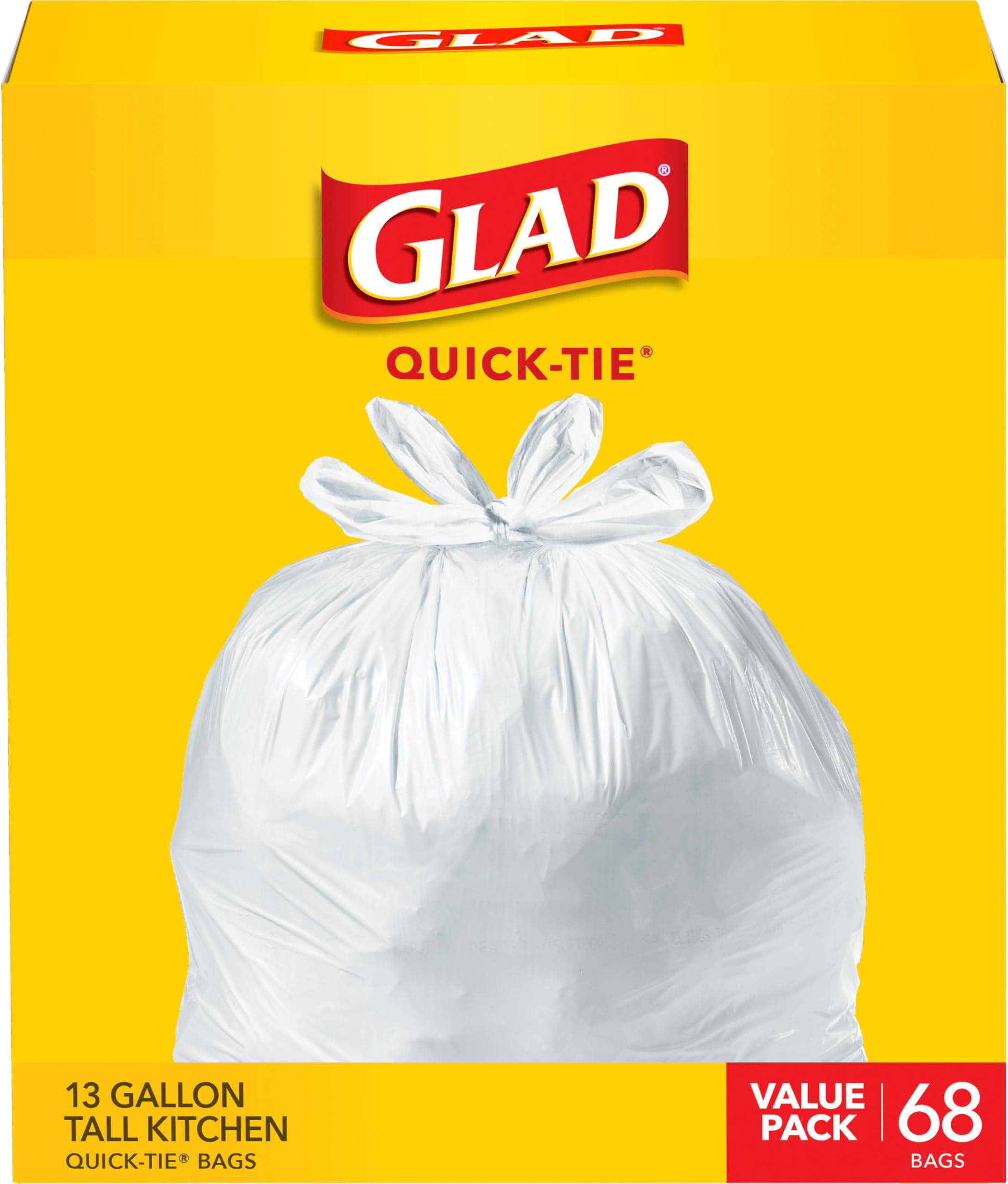 Glad Trash Bags, Tall Kitchen Garbage Bags, 13 Gallon