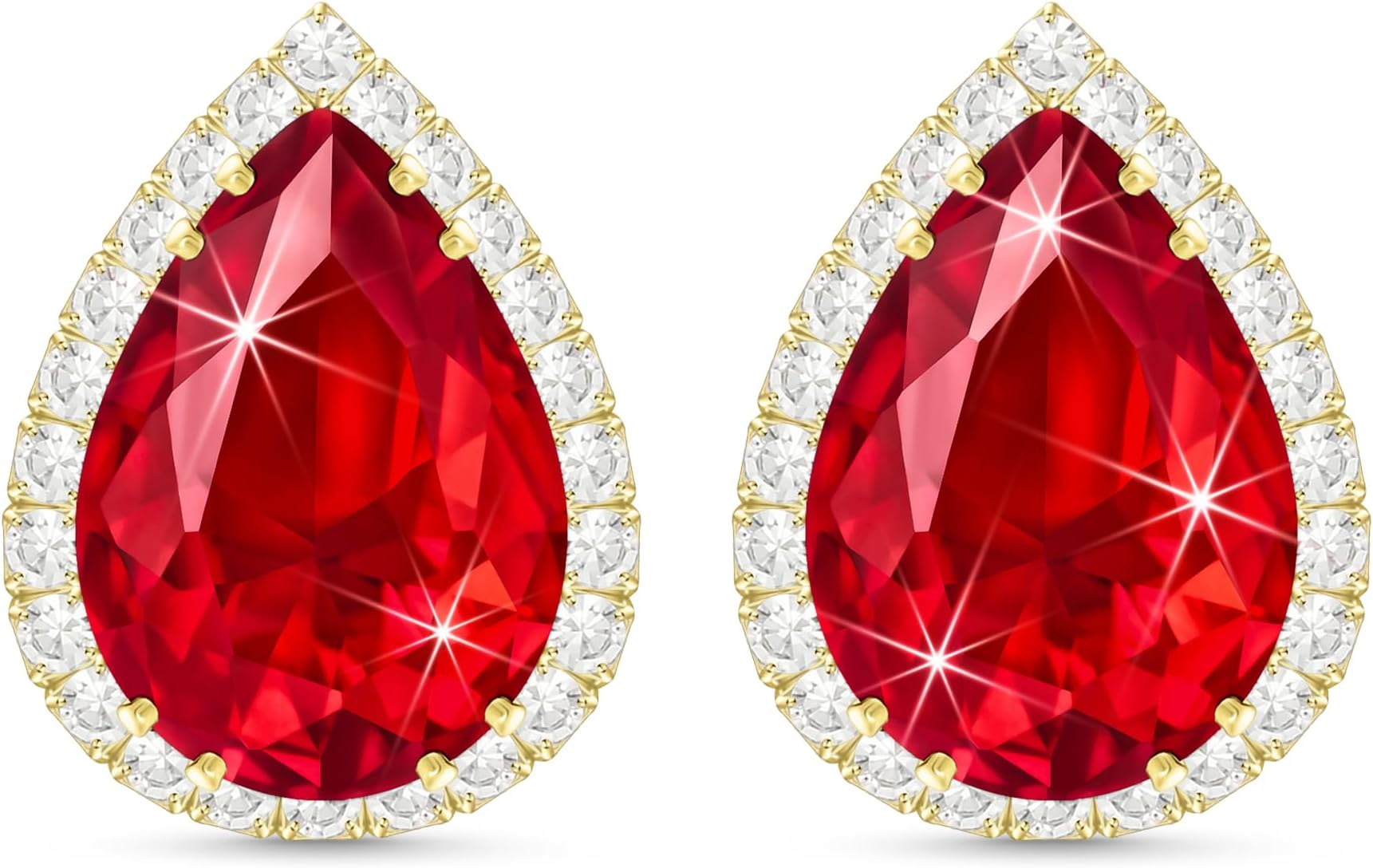 Women Stud Earrings, Teardrop Diamond Moissanite Cubic Zirconia Earrings Studs Rhinestone Jewelry Gold/Silver/Rose Gold