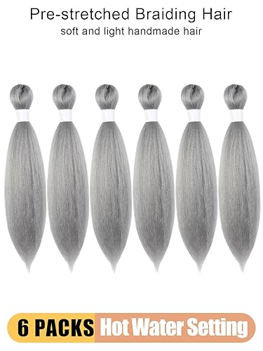 Miniatura 6 de Cabello trenzado preestirado de 10 pulgadas, 6 paquetes de cabello trenzado profesional suave, trenzas de ganchillo de textura recta, fibra