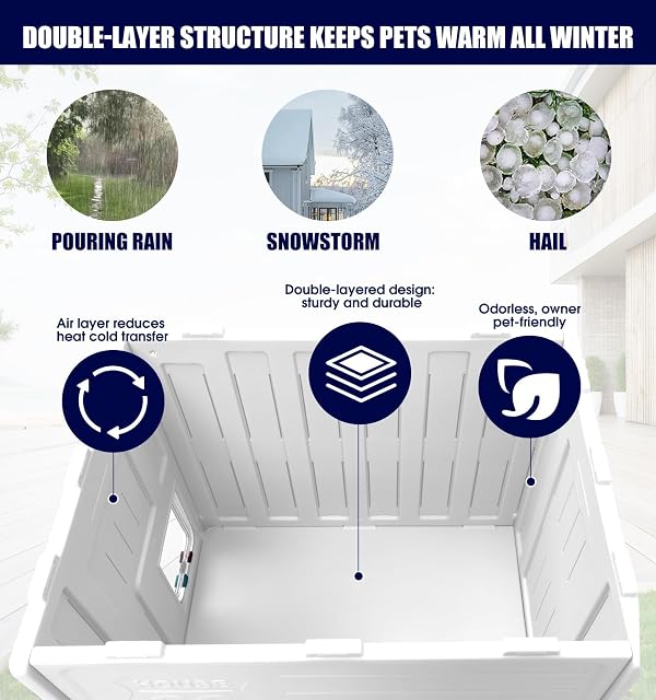 Foto 6 de 8 de HiCaptain Casa para gatos de exterior resistente al invierno, de plástico, para gatos asilvestrados