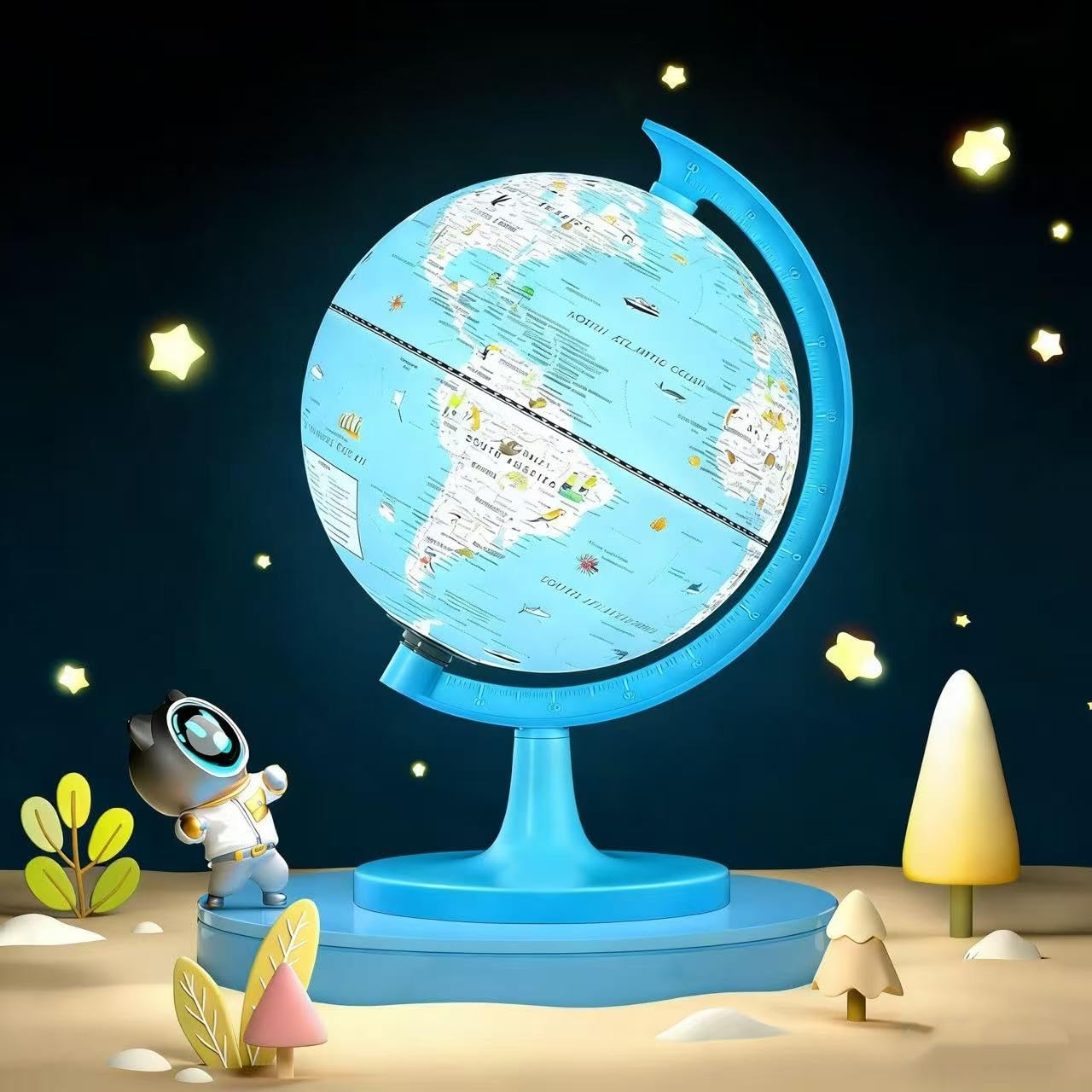 Globe du monde lumineux enfants pour s'endormir sous les étoiles de la chambre