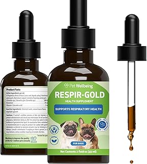 Pet Wellbeing Respir-Gold for Dogs - Supports Healthy Breathing, Open Airways, Respiratory Support, Black Cumin, Horehoun...
