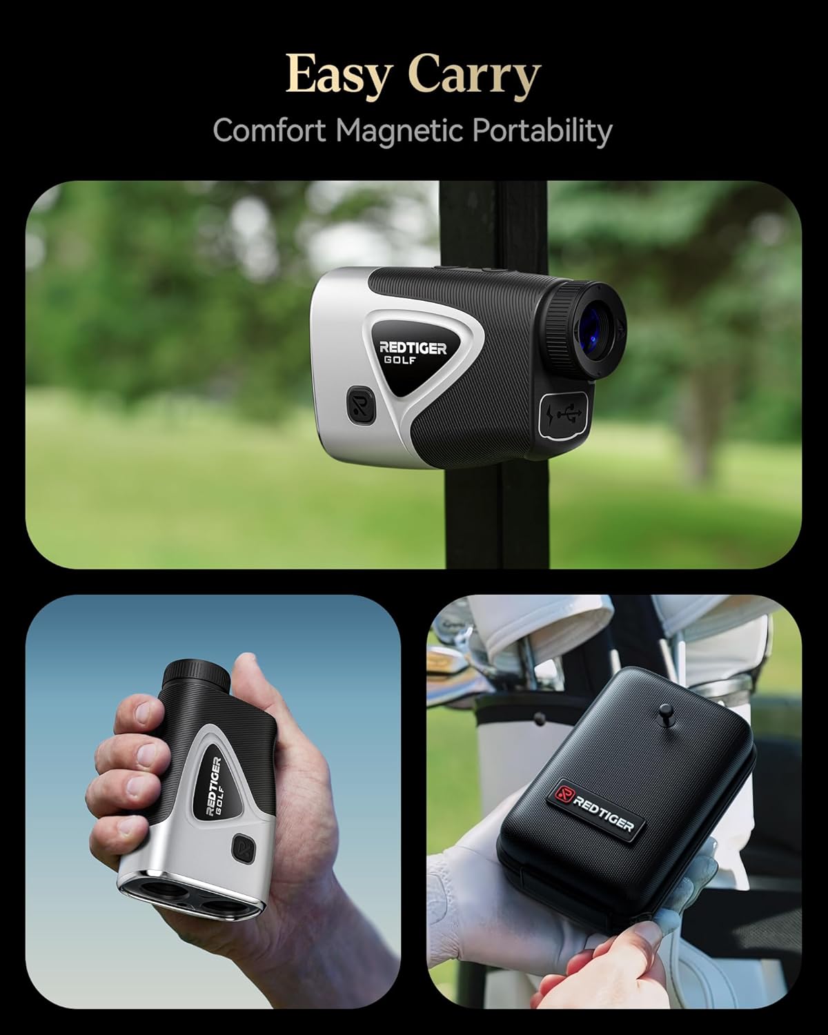 REDTIGER Range Finder Golf, 1200 Yards Golf Rangefinder with Slope, Light-Adaptive Display, 7X Magnification, Flag Lock Vibration, Rechargeable Laser Range Finder with Magnet, GolfVue Series 2 - Image 7