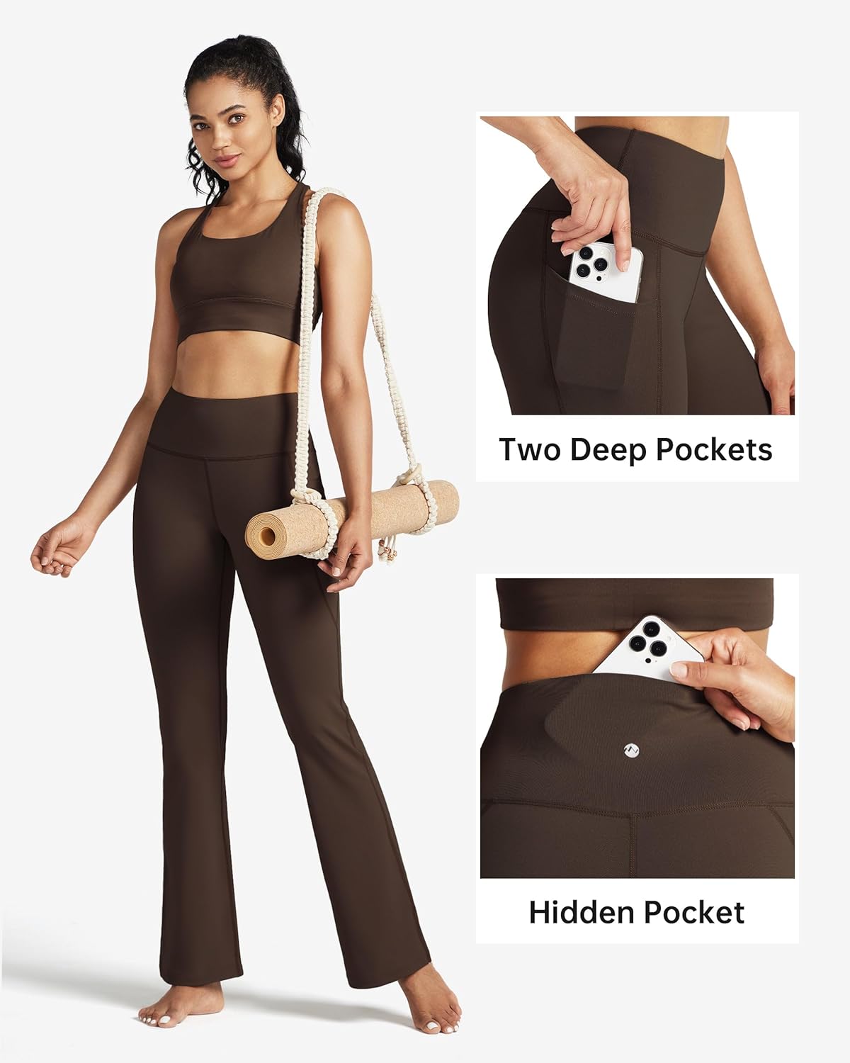 Willit Women's Yoga Pants 27"/29"/31"/33" Flare Leggings Bootcut High Waist Tummy Control Workout Pants with Pockets - Image 5