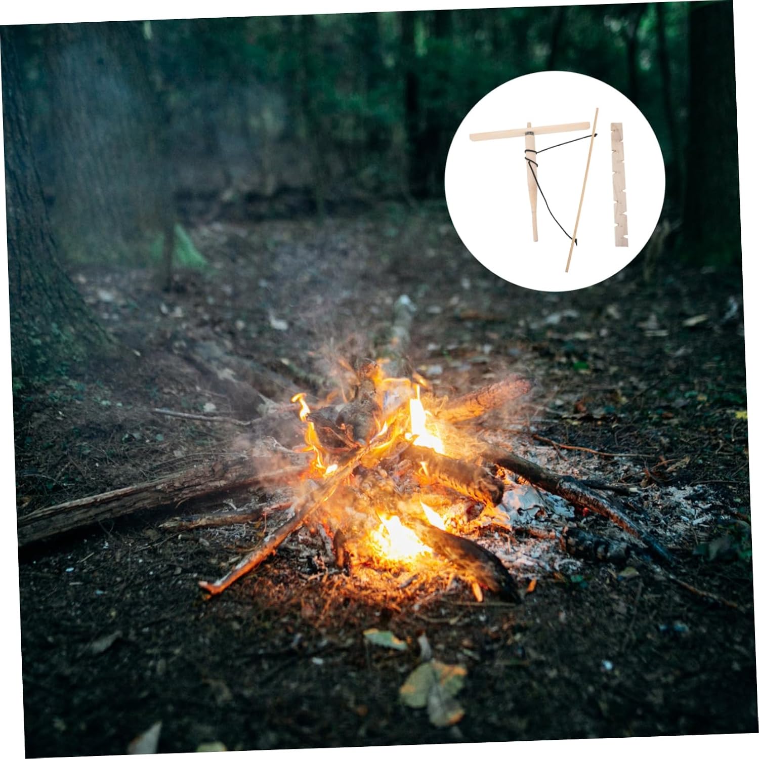 Portable Outdoor Fire Starter Wood Drill Kit for Children