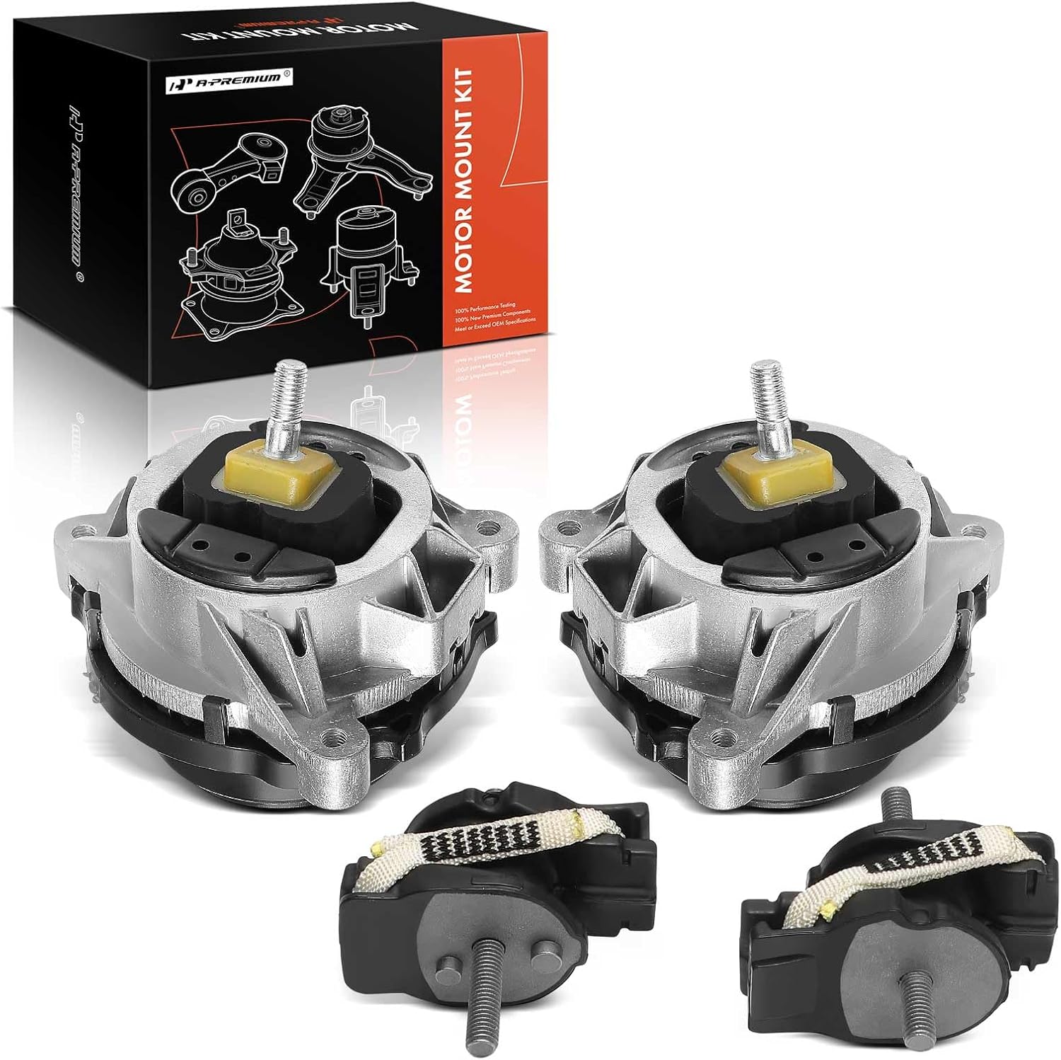 A-Premium 4PCS Engine Motor Mount and Transmission Mount Set Compatible with BMW 328i, 335i, 330i, 320i, 328d, 330e, 340 i, 428i Gran Coupe, 435i Gran Coupe, 228i, M235i, M240i, 428i, 435i, 440i, M2