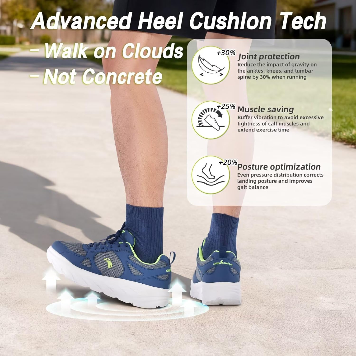 Men's Orthopedic Diabetic Wide Toe Box Walking Shoes: Comfortable Arch Support Plantar Fasciitis Orthotics Sport Shoes, Swollen Feet Casual Running Tennis Sneakers for Foot and Heel Pain Relief - Image 6