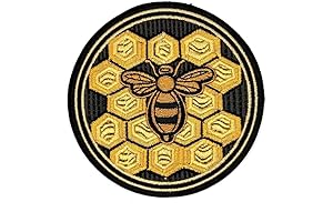 3.5" Embroidered Bee Applique Patch for Repairs and Decorations