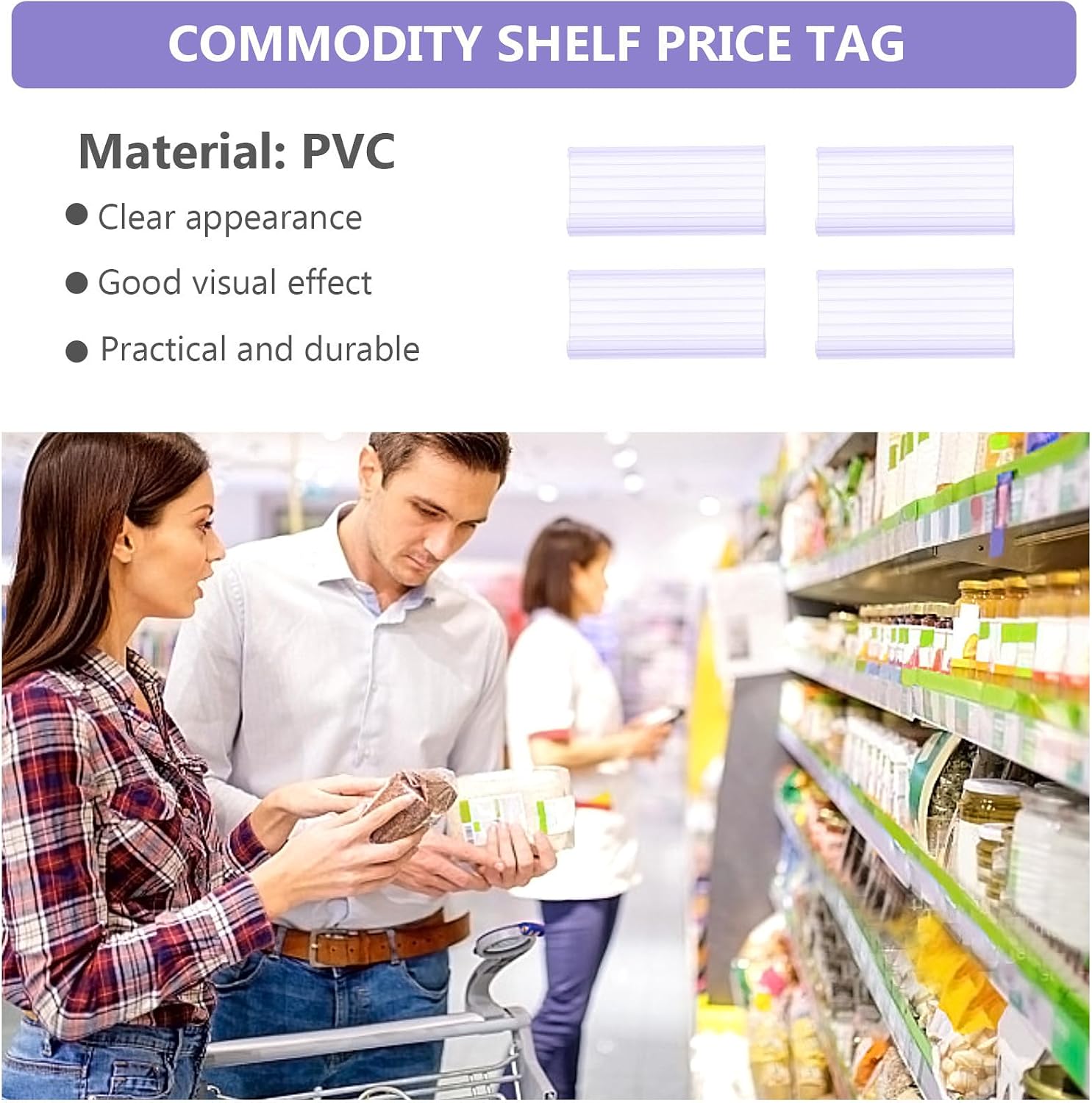 20pcs PVC Price Tag Holders for Shelf Label Display