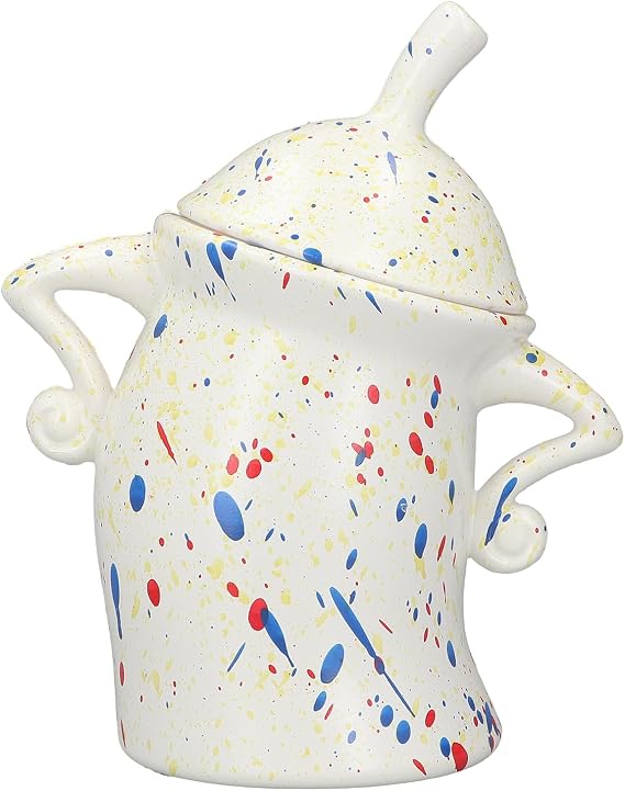 Biscuit Jar Attitude Cookie Jar with Lid Cute ABS Ample Storage Food Storage Container for Christmas Kitchen (Colorful)