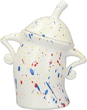 Biscuit Jar Attitude Cookie Jar with Lid Cute ABS Ample Storage Food Storage Container for Christmas Kitchen (Colorful)