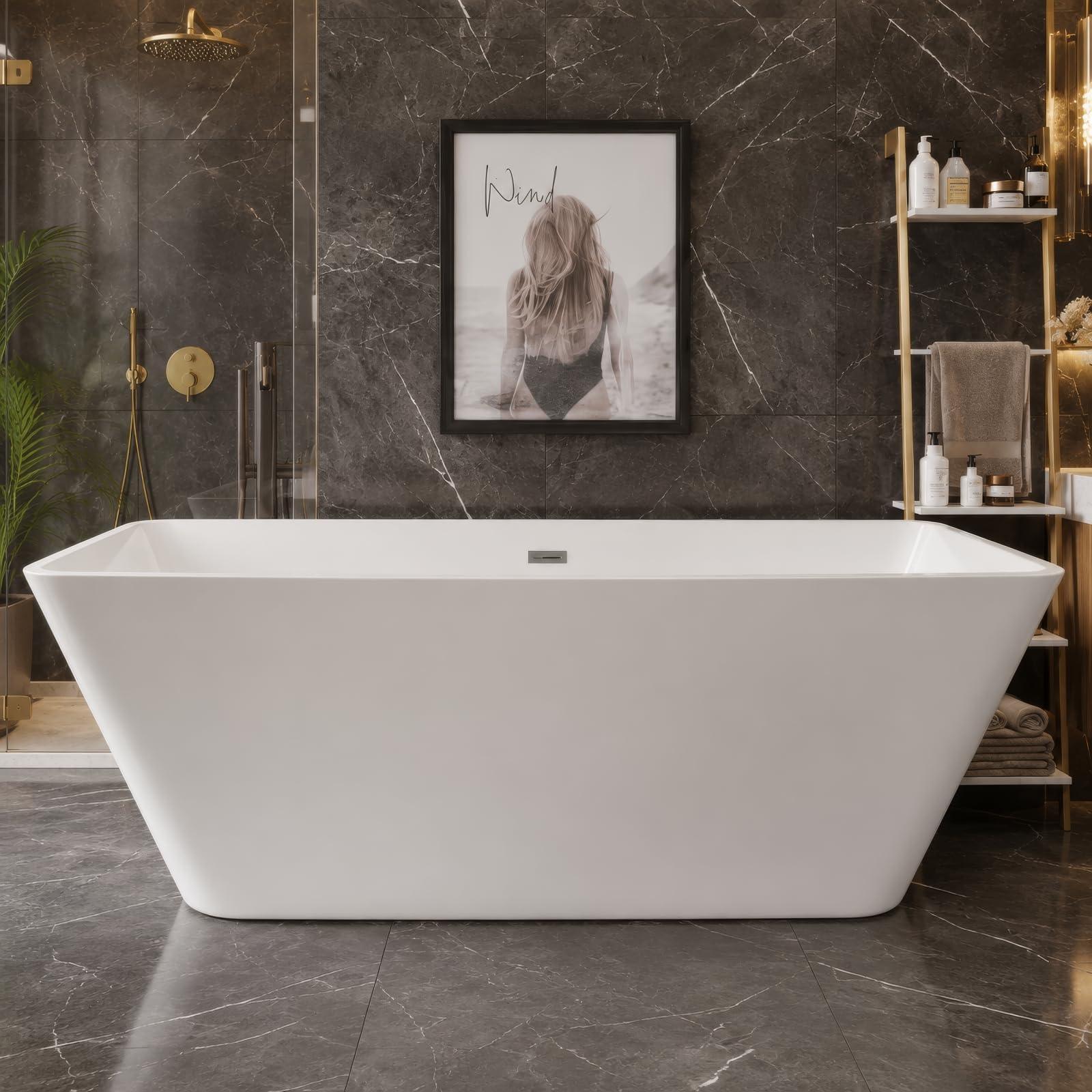 Photo 1 of ***STOCK PHOTO REFERENCE*** 66" Lucite Acrylic Freestanding Bathtub, Free Standing Tub