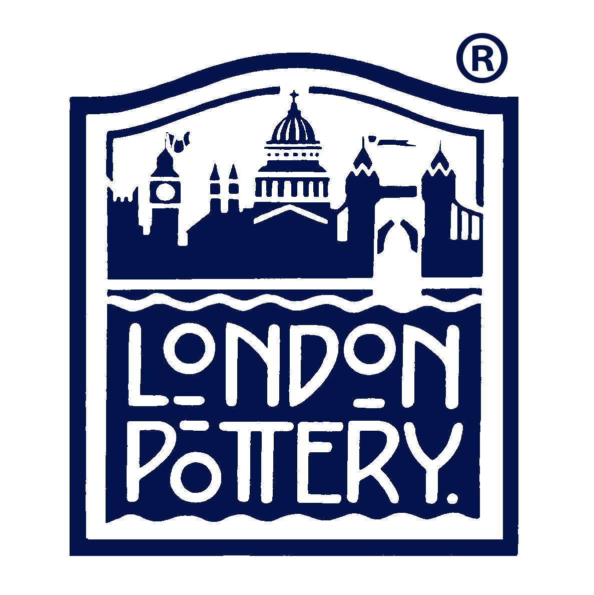 London Pottery Out of the Blue Globe - Teiera con colino, in gres, motivo a righe, 4 tazze (900 ml)