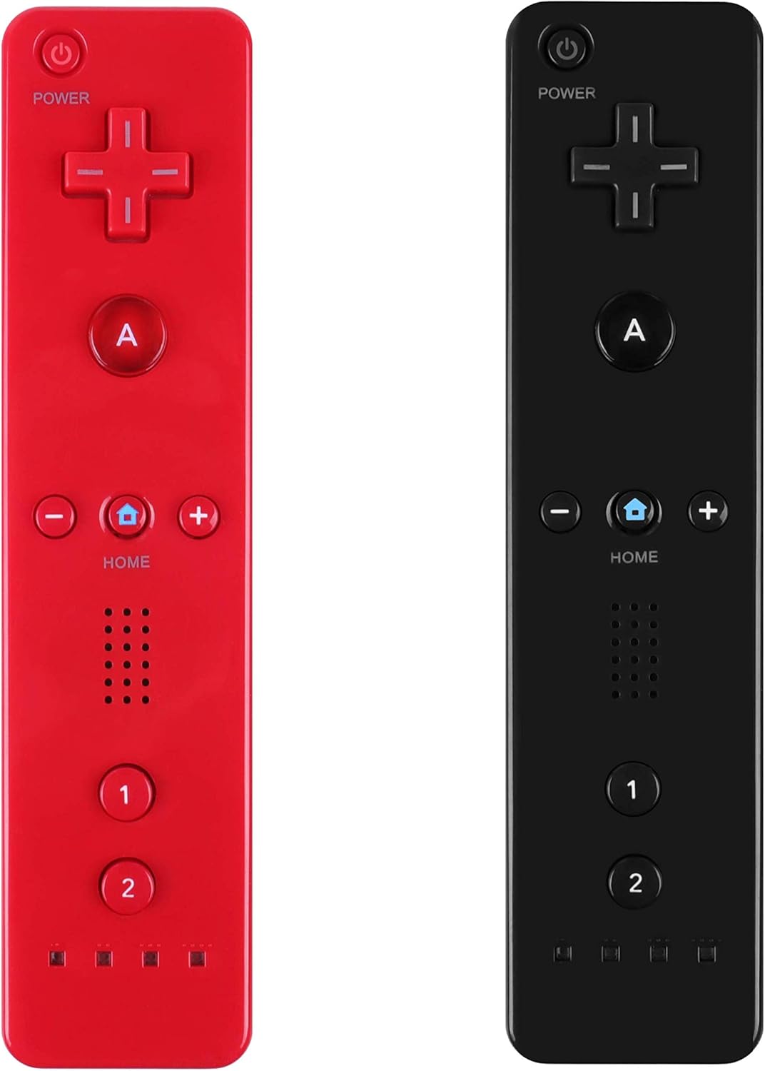 Wireless Remote Controller for Wii Wii U - 2 Packs Red and Black