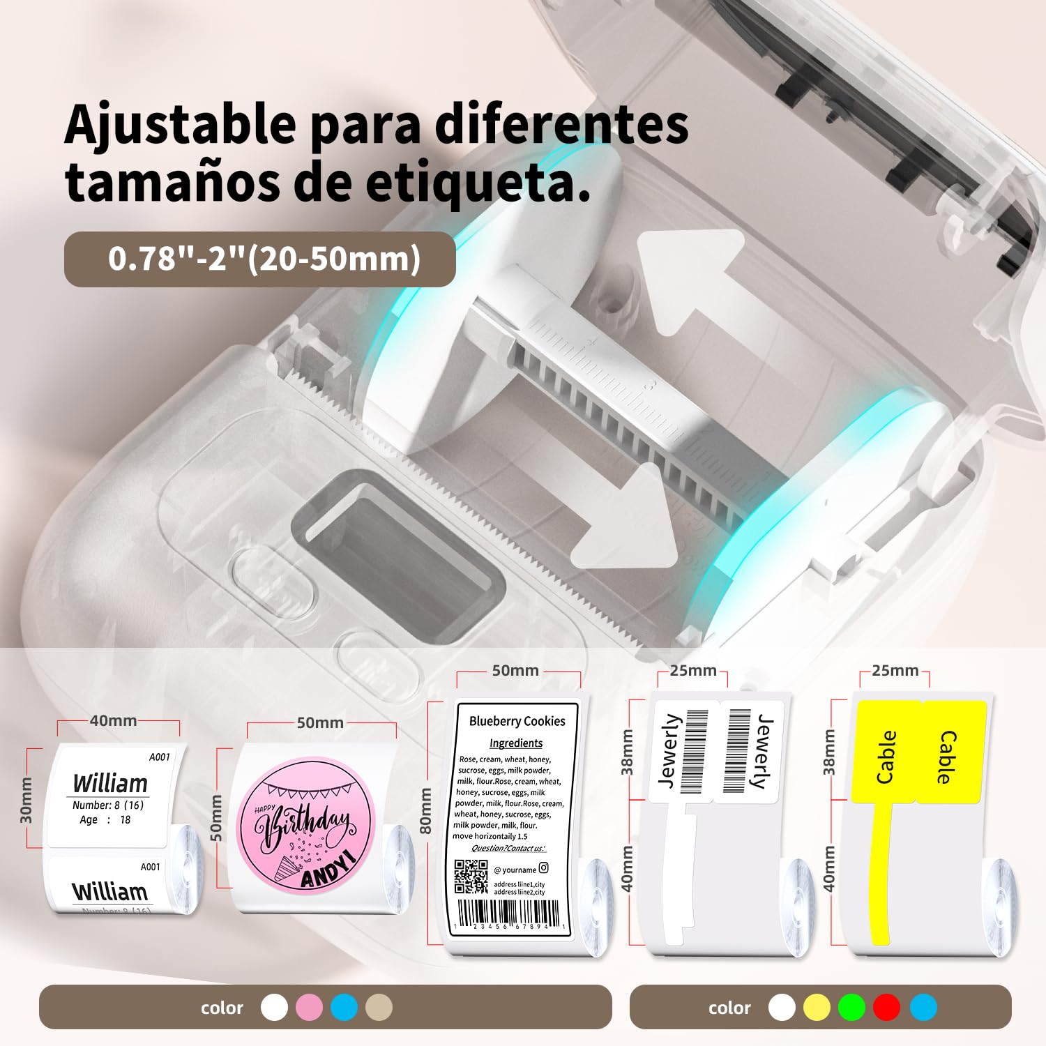 Phomemo M110 Imprimante Etiquette Thermique， Mini éTiqueteuse Bluetooth éTiqueteuse Autocollantes Imprimante Portable Thermique Compatible avec iOS Android pour La Maison, Le Bureau Et Les Petites